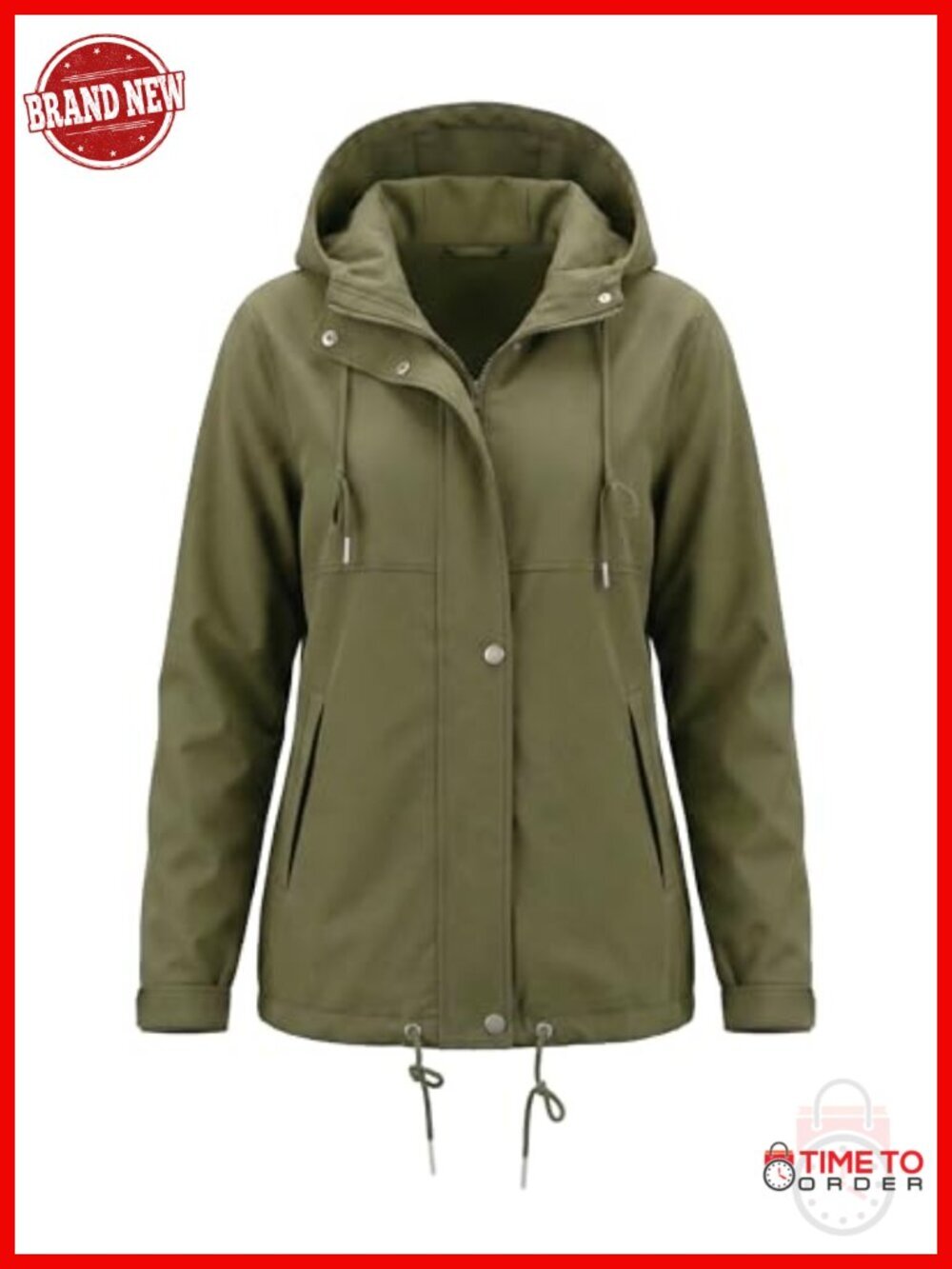 Lightweight Waterproof Rain Jacket with Hood for Women